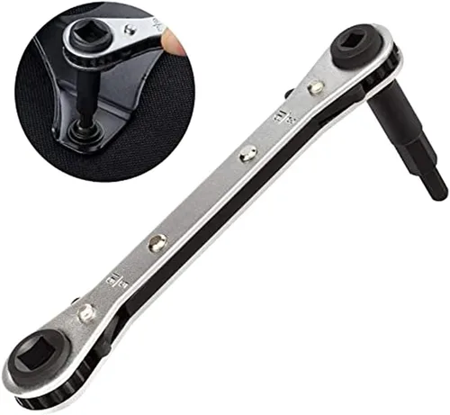 Vista 8 de Llave de trinquete Llave de servicio de trinquete 3/8 "a 1/4" para reparación de equipos de refrigeración con adaptador de bits