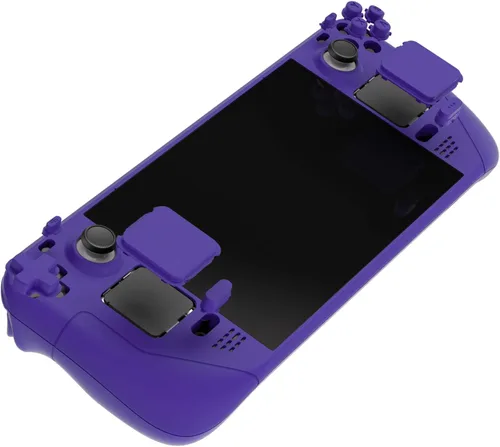 Vista 3 de eXtremeRate Placa frontal personalizada morada para cubierta de vapor, funda de repuesto de consola de mano, juego completo de carcasa con botones