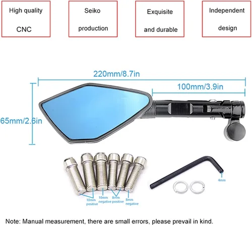 Vista 2 de Accesorios para motocicleta de 8 0.394 in espejo retrovisor CNC accesorios para Yamaha FZ25 FZ-25 FZ 25 FZ16 FZ-16 FZ 16 2008-2018 2019 2020