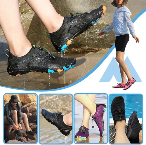Vista 2 de Zapatos de agua para hombre y mujer, zapatos acuáticos descalzos, de secado rápido, para playa, natación, buceo, kayak, surf, deportes acuáticos