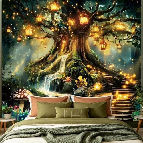Vista 16 de Tapiz de Pared de Ciudad Anime Punk para Dormitorio, Tapices Japoneses Futuristas de Calle Nocturna de Neón Ciberpunk Estéticos, Fondo