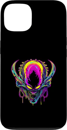 Vista 7 de iPhone 16 Retro Funny streetwear Synthwave 80s 90s spacezilla alien Case