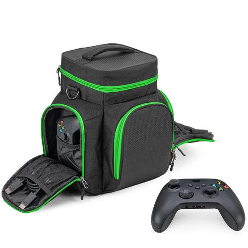 Vista 4 de Trunab Console Carrying Case Compatible with Xbox Series X, Travel Bag with Multiple Storage Pockets for Xbox Controllers, Games, Cables, Portable