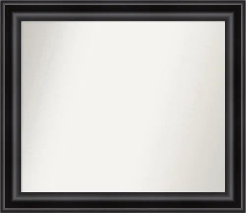 Vista 62 de Amanti Art Espejo personalizado, espejo de baño negro puente, espejo de pared o espejo de tocador de baño sobre el fregadero (26 x 26 pulgadas)
