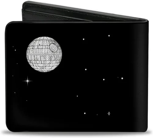 Vista 2 de Cartera Bifold PU Star Wars Millenium Falcon Texto Negro Amarillo, Star Wars