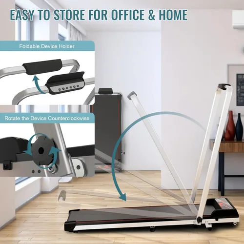 Vista 6 de Walking Pad Treadmill, 2 in 1 Folding Walking Pad with Incline, Workout Equipment Screen, Portable Under Desk Treadmill with Remote Control for Home