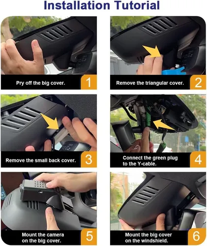 Vista 7 de Fitcamx La cámara de tablero delantera 2K y trasera 1080P se adapta para Volvo C40 Recharge EC40 2022-2025, estilo OEM, video HD dual, grabación