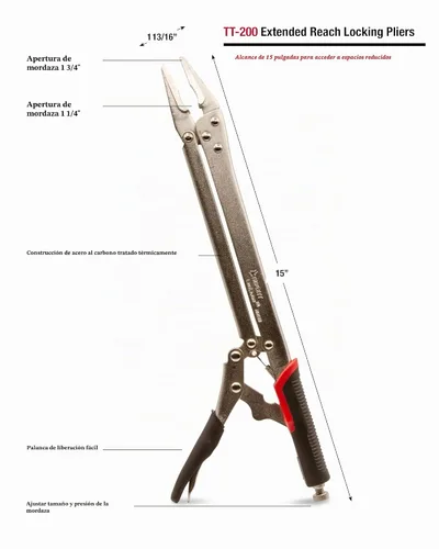 Vista 5 de Triplett TT-200 LongLockers Alicates de bloqueo de alcance extendido de 15