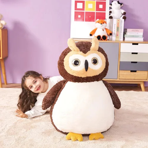 Vista 5 de IKASA Juguete de peluche de búho gigante, juguete de peluche grande de 23 pulgadas para niños, niñas, niños, novia y niños