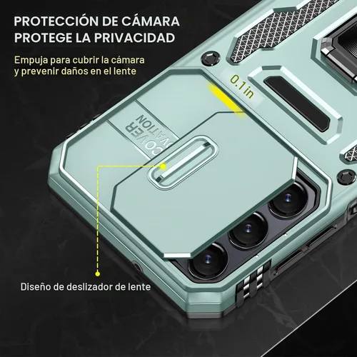 Vista 4 de Para Samsung Galaxy A16 5G Funda con Protector de Pantalla y con Cubierta de Cámara, Soporte Giratório de 360° Grado Militar (Resistente) Protector