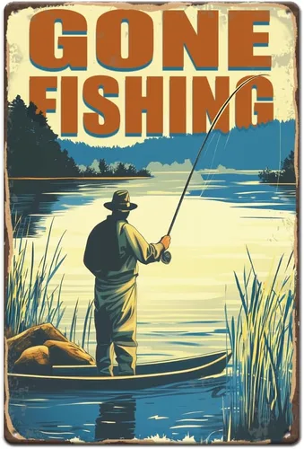 Vista 8 de SUPERDANT Letreros de estaño de pesca con texto en inglés "Follow Me And I Will Make You Fishers Of Men