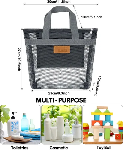 Vista 2 de EIMMBD Carrito de ducha portátil colgante con asa, organizador de ducha de viaje de gran capacidad para viajes, gimnasio, universidad
