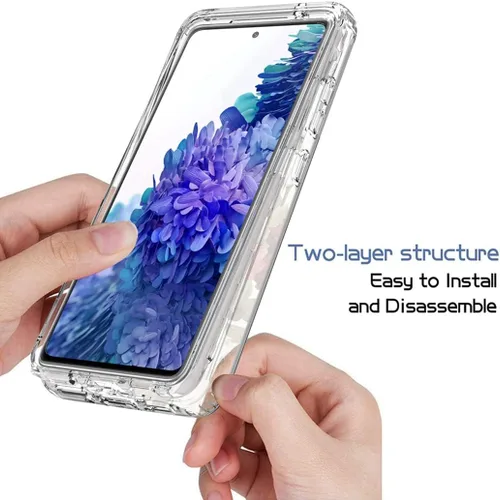 Vista 4 de Funda para Samsung Galaxy S20 FE 5G, Samsung S20 FE SM-G781U con protector de pantalla de vidrio templado, funda protectora de cuerpo completo