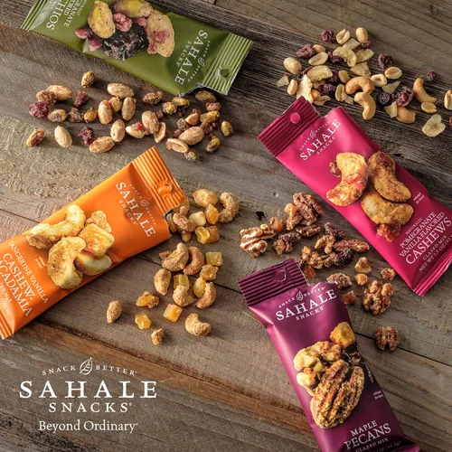 Vista 7 de Sahale Snacks - Mezcla glaseada de nueces de macadamia, anacardos, vainilla y mandarina, 4 onzas (paquete de 6) 6 Packs, Dry-Roasted Deluxe Mixed