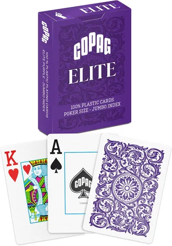 Vista 10 de Copag Elite cartas de juego 100% de plástico, tamaño póquer (estándar) índice Jumbo, baraja individual (negro)