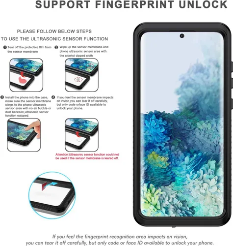 Vista 6 de Lanhiem Funda para Samsung Galaxy S20 (No para Plus o Ultra), IP68 Impermeable a Prueba de Polvo con Protector de Pantalla Integrado, Funda