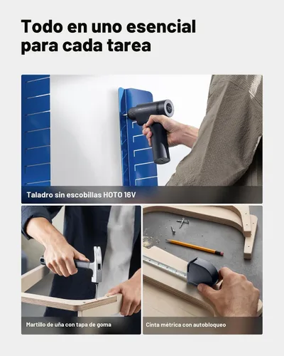 Vista 3 de HOTO Kit de herramientas para el hogar 25PCS con taladro eléctrico sin
