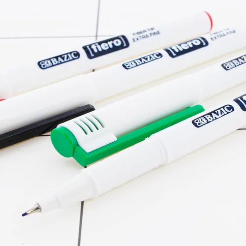 Vista 7 de BAZIC PRODUCTS Fiero - Bolígrafos fineliner surtidos, extrafinos, 4 unidades, 24 cajas Bolígrafos Fiero con punta de fibra surtida, cuello