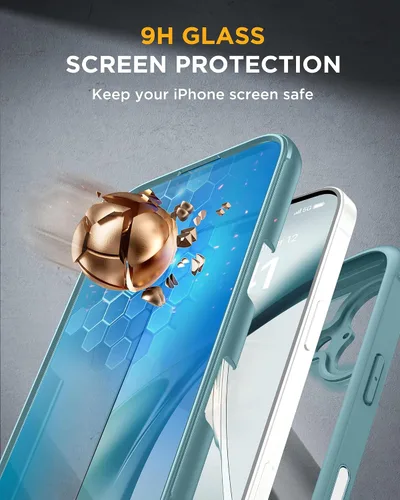 Vista 40 de Miracase Serie de vidrio para iPhone 11 de 6.1 pulgadas, funda protectora de cuerpo completo resistente mejorada con protector de pantalla de vidrio