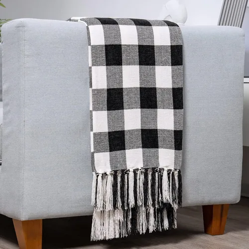 Vista 21 de RECYCO Manta Suave y Acogedora de Chenilla con Flecos de Borlas para Sofá, Silla, Cama, Sala de Estar, Regalo (Beige, 50" x 60")