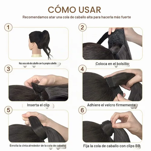 Vista 5 de SOFEIYAN Extensión de cola de caballo rizada de 15 pulgadas, resistente al calor, sintética, natural, ondulada, extensión de cabello con clip