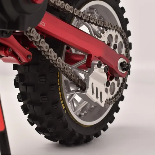 Vista 3 de Aluminio 7075 Placa de protección de cadena para LOSI 1/4 Promoto-MX motocicleta FXR (rojo)