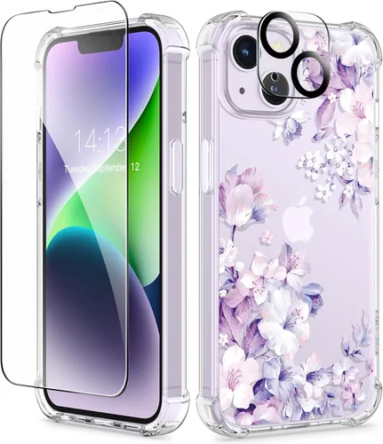 Vista 10 de GVIEWIN - Funda para iPhone 11 con protector de pantalla + protector de lente de cámara, cubierta protectora transparente suave de poliuretano