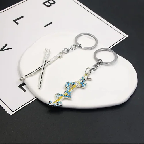 Vista 5 de SONGCHANGJEWELRY Kimetsu No Yaiba Demon Slayer - Llavero de espada Nichirin, regalos para hombres fanáticos