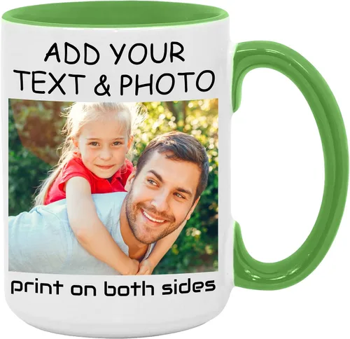 Vista 11 de Taza de café personalizada, crea un regalo único con tus fotos, texto y nombres, perfecta para mamá, papá, amigos y ocasiones especiales, 11 onzas