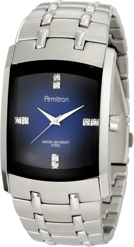 Vista 4 de Armitron Reloj de acero inoxidable con detalles de cristal genuino para hombre