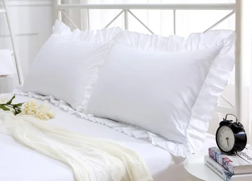 Vista 8 de Juego de 2 fundas de almohada tamaño Queen de 100% algodón egipcio, color blanco, fundas de almohada tamaño Queen de 20 x 30 pulgadas, fundas