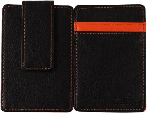 Vista 6 de Y&G Boda mágica negra del tenedor de la tarjeta de crédito de la cartera de la manera de los hombres 10 colores disponibles, Naranja Oscuro