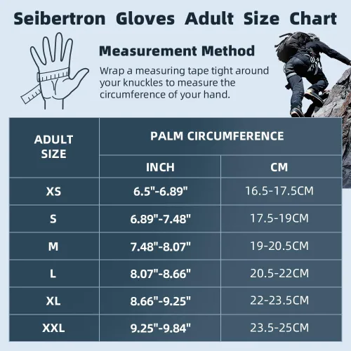 Vista 2 de Seibertron Guantes de palma acolchada con dedos completos o semi-dedos, ligeros y transpirables para escaladores, escalada en roca, rescate