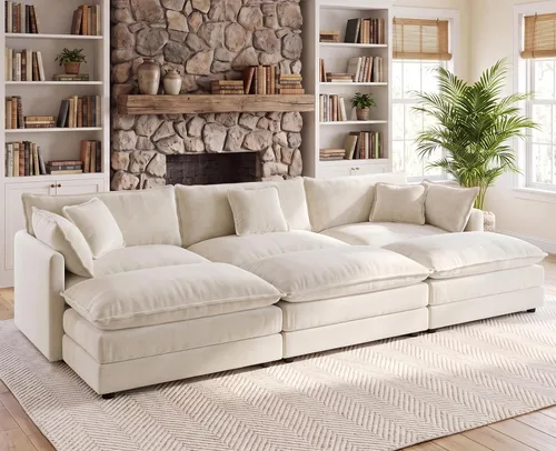 Vista 62 de 76.7" Cloud Couch for Living Room, Deep Seat Loveseat Sofa, Beige Breathable Chenille, 2-Seats Couch for Apartment Small Spaces, Pocket Spring