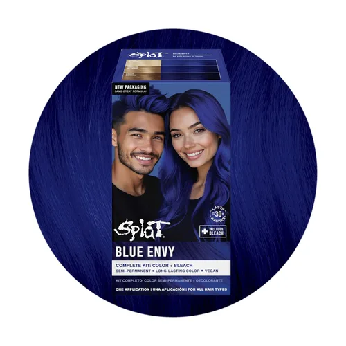 Vista 11 de Splat Kit completo de tinte para el cabello semipermanente de larga duración vegano y libre de crueldad Aqua Rush