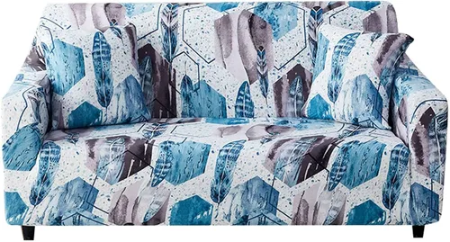 Vista 10 de MBROS Funda de sofá de alta elasticidad para sofá de 3 cojines, funda de sofá estampada de poliéster y elastano, protector de muebles para sala de G