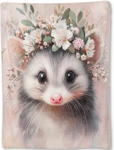 Vista 15 de Manta Bonita de Conejo - Adorable Manta de Forro Polar de Conejo con Diseño Floral en Lavanda Pastel, Regalos para Niños y Niñas, Suave y Cálida