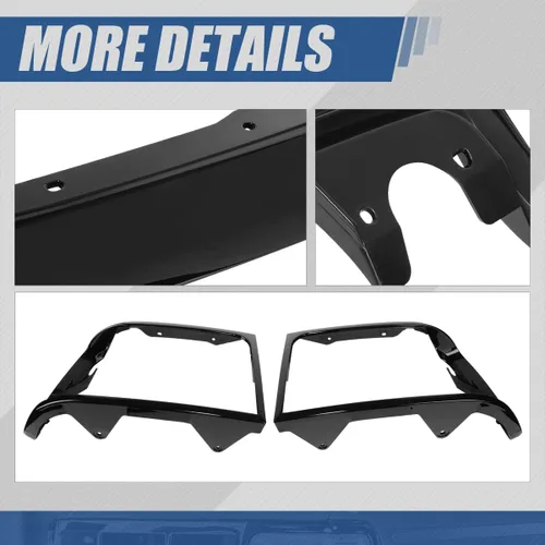 Vista 4 de Auto Dynasty Cubierta de biseles de puerta de faros delanteros de estilo fábrica compatible con Ford Bronco F150 F250 F350 F53 F59 Serie F Super