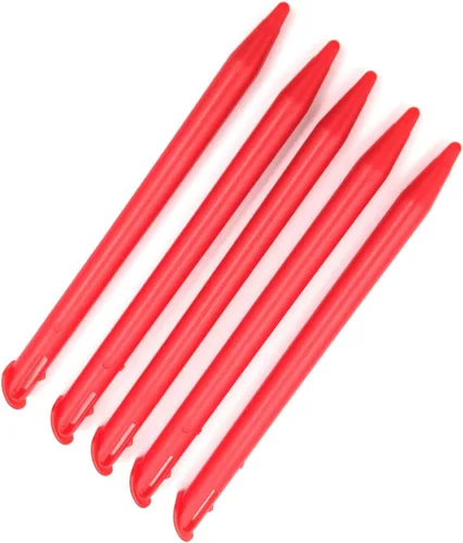 Vista 4 de 5 lápices táctiles compatibles con Nintendo 3DS XL, color rojo de repuesto para 3DS XL