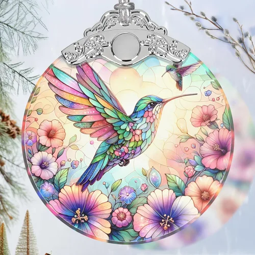 Vista 20 de Ornamento de Hada de Vidrio Emplomado de Navidad - Decoración para el Hogar - Ideas de Regalos Navideños - Intercambio de Regalos - Hada Hermosa