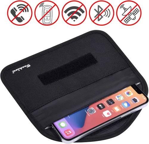 Vista 3 de Paquete de 2 bolsas de bloqueo de señal RFID, bolsa Faraday para Negro
