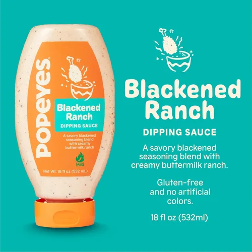Vista 6 de Popeyes Salsa Ranch ennegrecida para mojar