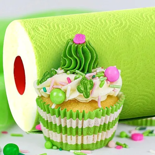 Vista 3 de Renova Toalla de papel verde Jumbo Rollo de 2 capas 120 hojas altamente absorbentes