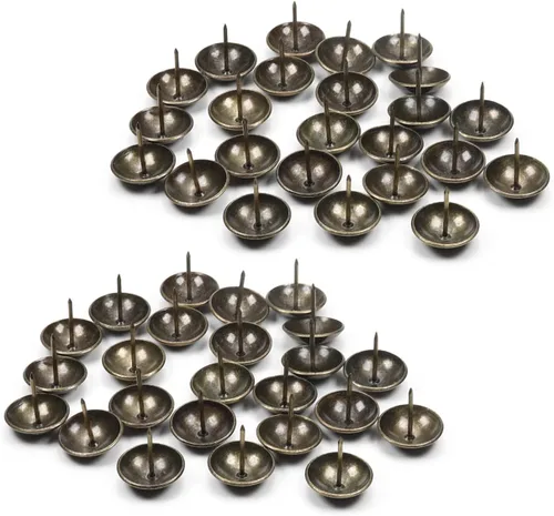 Vista 31 de MroMax 120 tachuelas de clavos para tapicería de 0.47 pulgadas de diámetro, hierro de estilo vintage, de metal, redondos, de 0.67 pulgadas de altura