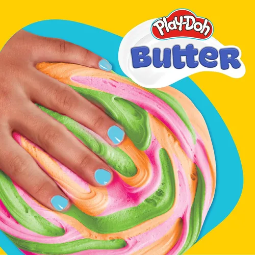 Vista 2 de Play-Doh Slime perfumado para niños, aroma Sherbert rosa, verde, naranja