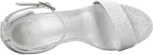 Vista 3 de COASIS - Sandalias de tacón grueso para mujer, puntera abierta, correa de tobillo y tacón de 3.5 pulgadas