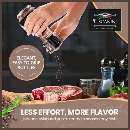 Vista 3 de Tuscanini Molinillo de especias de chile premium, 1.06 oz Chile en polvo recién molido Producto de Italia
