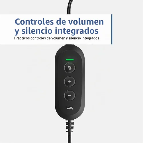 Vista 5 de Cyber Acoustics AC-6012 USB-A Auriculares estéreo con micrófono flexible