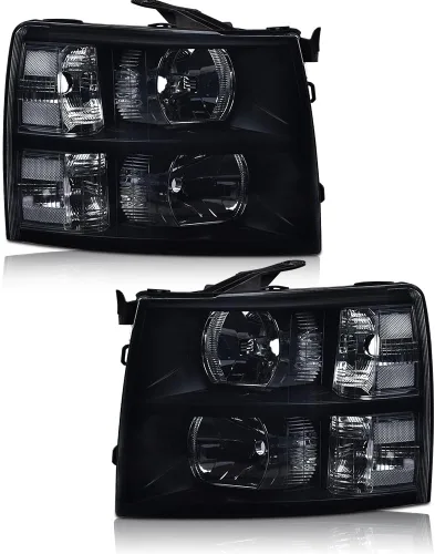 Vista 10 de G-PLUS Conjunto de faros, compatible con Chevy Silverado 2007 2008 2009 2010 2011 2012 2013 2014 Chevy Silverado parachoques faro, lente