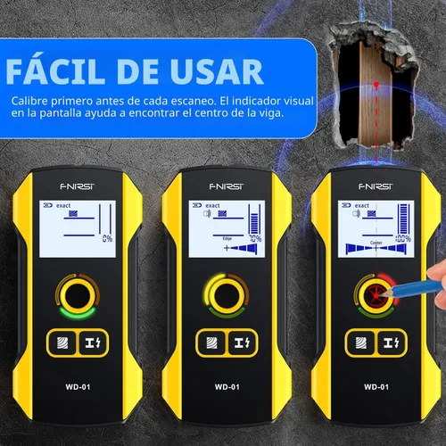 Vista 4 de FNIRSI WD-01 6 en 1 Escáner de pared recargable del buscador del perno